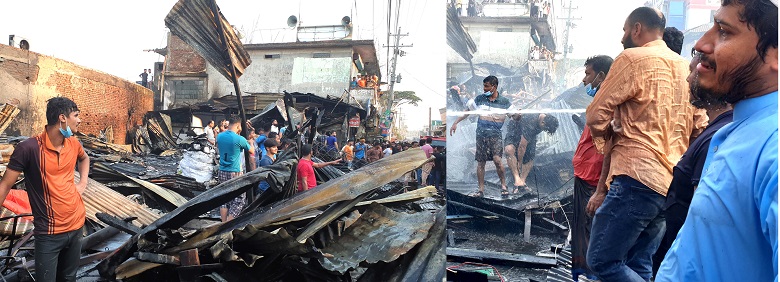 14 shops gutted in Bhola fire
