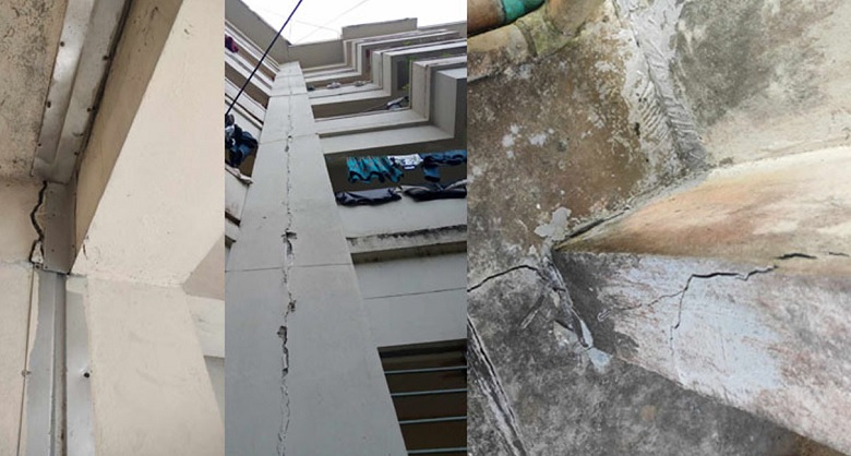 Earthquake: Cracks develop in Cumilla University dormitories